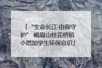 “生命长江·由我守护” 峨眉山桂花桥镇小增加学生环保意识