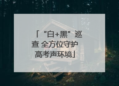 “白+黑”巡查 全方位守护高考声环境