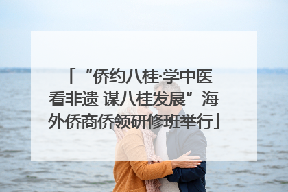 “侨约八桂·学中医 看非遗 谋八桂发展”海外侨商侨领研修班举行