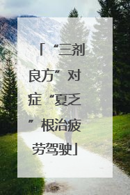 “三剂良方”对症“夏乏”根治疲劳驾驶