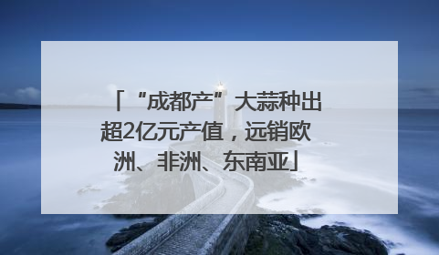 “成都产”大蒜种出超2亿元产值，远销欧洲、非洲、东南亚