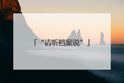 “请听档案说”