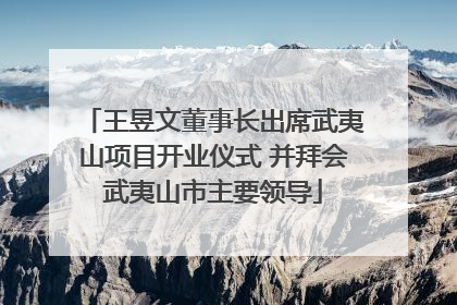 王昱文董事长出席武夷山项目开业仪式 并拜会武夷山市主要领导