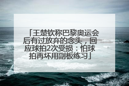 王楚钦称巴黎奥运会后有过放弃的念头，回应球拍2次受损：怕球拍再坏用副板练习