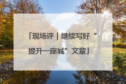 现场评｜继续写好“提升一座城”文章