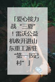 爱心接力战“三夏”！雷沃公益机收开进山东重工派驻“第一书记村”