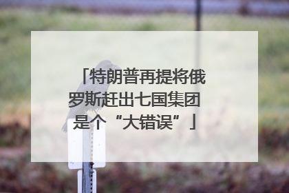 特朗普再提将俄罗斯赶出七国集团是个“大错误”