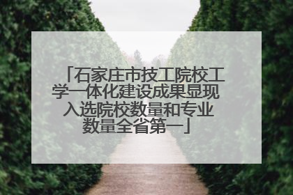 石家庄市技工院校工学一体化建设成果显现 入选院校数量和专业数量全省第一