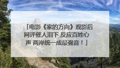 电影《家的方向》观影后网评催人泪下 反应百姓心声 两岸统一成最强音！