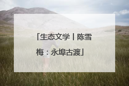 生态文学丨陈雪梅：永埠古渡
