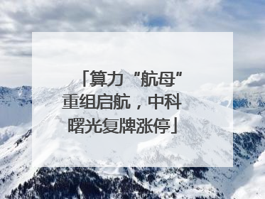 算力“航母”重组启航，中科曙光复牌涨停