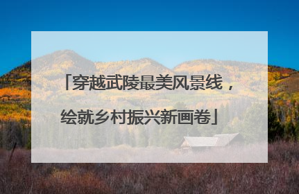 穿越武陵最美风景线，绘就乡村振兴新画卷