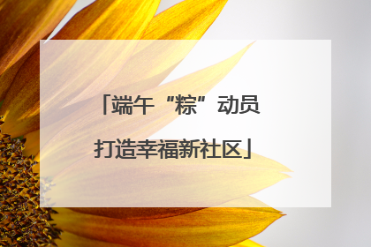 端午“粽”动员 打造幸福新社区