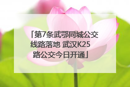 第7条武鄂同城公交线路落地 武汉K25路公交今日开通