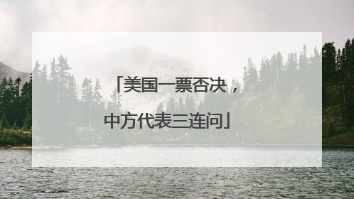 美国一票否决，中方代表三连问