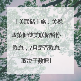 美联储主席：关税政策促使美联储暂停降息，7月是否降息取决于数据
