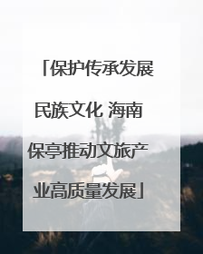 保护传承发展民族文化 海南保亭推动文旅产业高质量发展