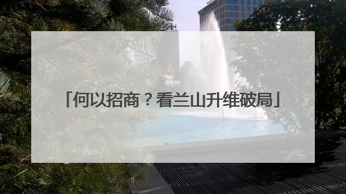 何以招商？看兰山升维破局