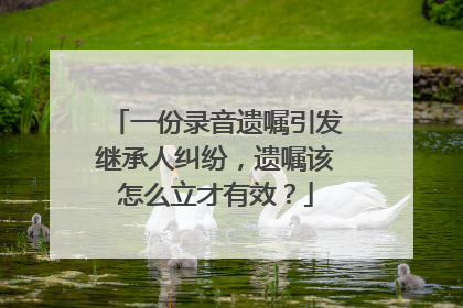 一份录音遗嘱引发继承人纠纷，遗嘱该怎么立才有效？