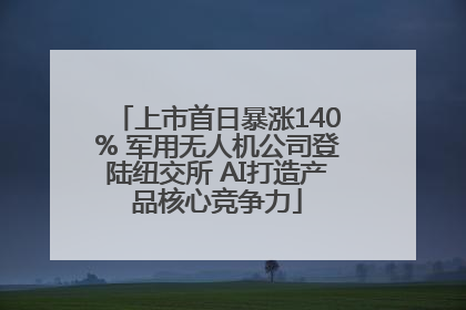 上市首日暴涨140% 军用无人机公司登陆纽交所 AI打造产品核心竞争力
