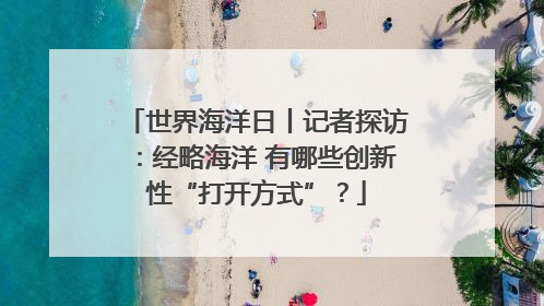 世界海洋日丨记者探访：经略海洋 有哪些创新性“打开方式”？