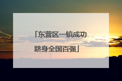 东营区一镇成功跻身全国百强