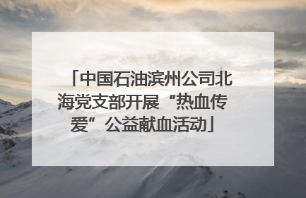 中国石油滨州公司北海党支部开展“热血传爱”公益献血活动