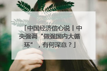 中国经济信心说丨中央强调“做强国内大循环”，有何深意？
