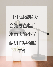中国楹联协会领导莅临广水市实验小学调研指导楹联工作