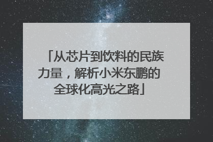 从芯片到饮料的民族力量，解析小米东鹏的全球化高光之路