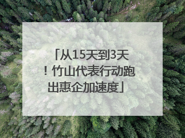 从15天到3天！竹山代表行动跑出惠企加速度