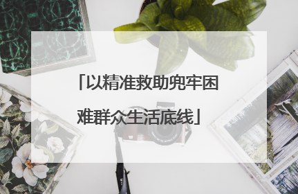 以精准救助兜牢困难群众生活底线