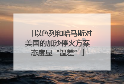 以色列和哈马斯对美国的加沙停火方案态度显“温差”