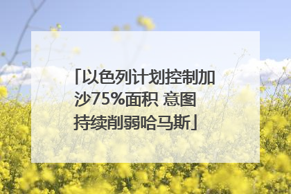以色列计划控制加沙75%面积 意图持续削弱哈马斯