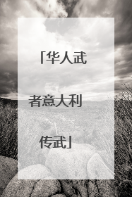 华人武者意大利传武