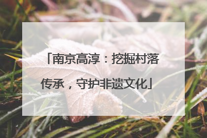南京高淳：挖掘村落传承，守护非遗文化