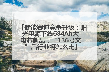 储能赛道竞争升级：阳光电源下线684Ah大电芯新品，“136号文”后行业将怎么走