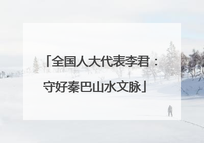 全国人大代表李君：守好秦巴山水文脉