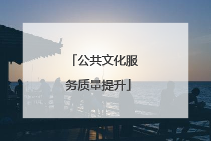 公共文化服务质量提升