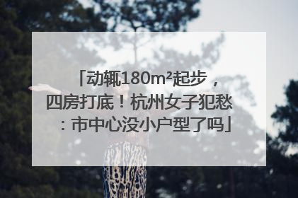动辄180m²起步，四房打底！杭州女子犯愁：市中心没小户型了吗