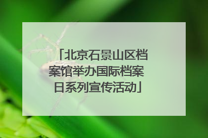 北京石景山区档案馆举办国际档案日系列宣传活动