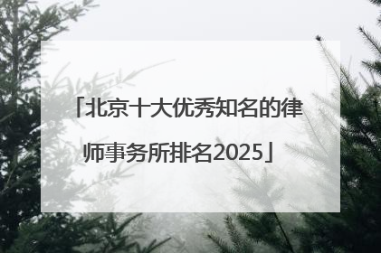 北京十大优秀知名的律师事务所排名2025