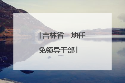 吉林省一地任免领导干部
