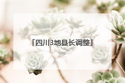 四川3地县长调整