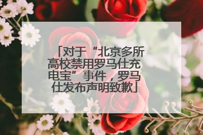 对于“北京多所高校禁用罗马仕充电宝”事件，罗马仕发布声明致歉