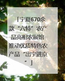 宁夏670余款“六特”农产品亮相农展馆 推动优质特色农产品“出宁进京”