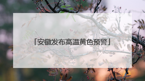 安徽发布高温黄色预警