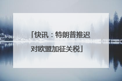 快讯：特朗普推迟对欧盟加征关税