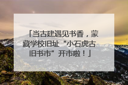 当古建遇见书香，蒙藏学校旧址“小石虎古旧书市”开市啦！
