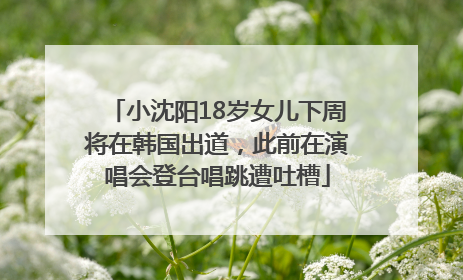 小沈阳18岁女儿下周将在韩国出道，此前在演唱会登台唱跳遭吐槽